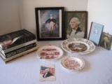 Lot - George Washington Books, Portraits & Mount Vernon/Souvenir Porcelain Plates