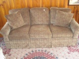 Modern Design Sofa w/ Rolled Arms & Accent Pillows