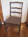 French Country Style Ladder Back Chair w/ Upholstered Seat