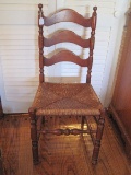 Cherry Ladder Back Chair w/ Rush Seat