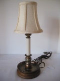Copper Chamber Candlestick Lamp on Wooden Base