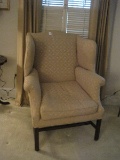 Chippendale Style Wingback Chair w/ Down Filled Cushion