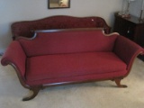 Federal Style Sofa w/ Rolled Arms & Paw Feet Caps