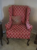 Hickory Chair Co. Wingback Chair w/ Down Filled Cushion & Queen Anne Legs