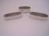 2 Lunt Sterling/1 Webster Sterling Napkin Rings