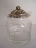 Crystal Etched Marmalade Jar w/ Webster Sterling Lid