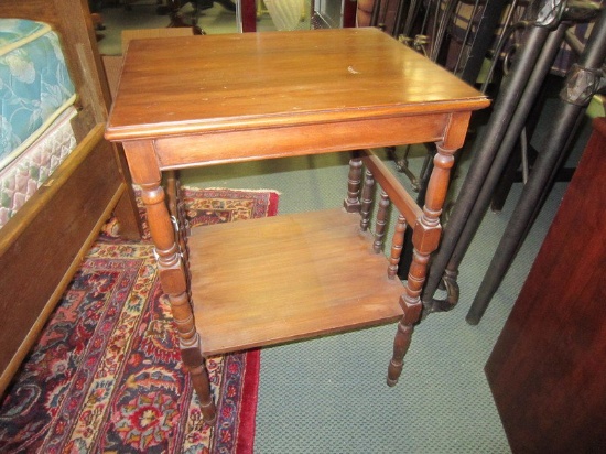 Vintage 2-Tier Side Table/Newspaper Stand