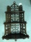 Wooden 3 Tier Wall Mounted Shelves w/ Lattice/Ornate Design
