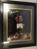 Signed Mohammad Ali Print in Black Frame/Matt w/ CoA on Back