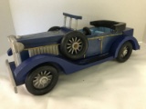 Vintage Wooden Model T Car Blue/Black