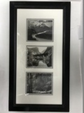 Black/White Artistic Mountain/Forest Scenes Prints in Black Frame/Matt