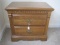 Athens Furniture Oak 2 Drawer Night Stand Dental Trim Molding & Bracket Feet