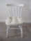 Painted White Spindle Back Chair w/ Seat Cushion