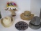 Lot Ladies Hats - Woolfelt, Betmar New York Wool, Straw w/ Faux Pearl/Gold Tone Band,