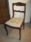 Carved Back Rose & Foliage Design Chair w/ Needlepoint Floral Cushion Seat