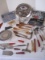 Lot - Kitchen Utensils, Wooden Spoons, Whisk, Ladle, Salad Fork/Spoon, Butterfly Trivets, Tray, etc.