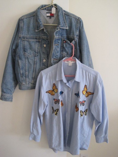 Lot Tommy Hilfiger Ladies Blue Jean Jacket Size M & Casey Coleman