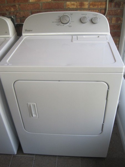 White Whirlpool Electric Dryer w/ AccuDry System, Wrinkle Shied & Heavy Duty Cycle