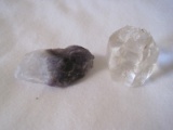Unique Amethyst to Clear Quartz Mineral & Clear Shard
