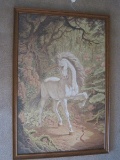 Unicorn & Serpent in Mystical Forest Print Framed w/ Black Trim