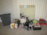 Lot - Office Supplies, Shredder, Cordless Phones, Post It Notes, Tray, Dictionary, etc