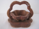 Collapsible Hand Carved Intricate Design Basket (Approx. 6 1/2