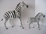 Zebra & Foal Figures Hand Painted