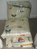 Lot 2 West Point Pepperell Martex Butterflies Design Twin Spreads, Twin Butterfly/Floral Sheets
