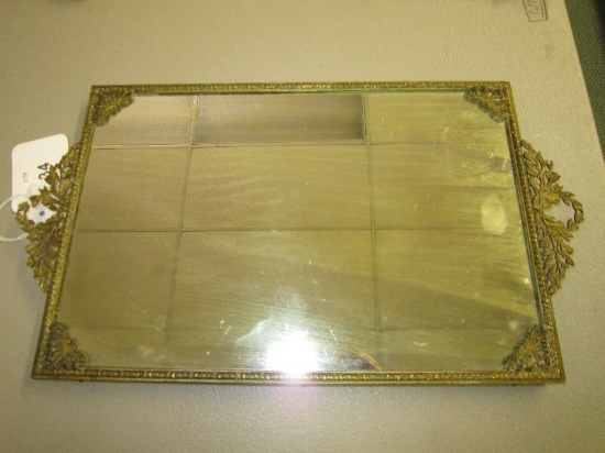 Ornate Laurel Leaf Motif Mirror/Metal Frame
