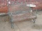 Lot Wrought Iron Love Seat Patio Glider & Molded Bird Bath