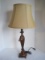 French Inspired Resin Candlestick Table Lamp w/ Tassel Accent Antiqued Craquelure