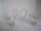 Lot Crystal Ice Bucket & 4 Double Old Fashioned Glass Vertical Pattern