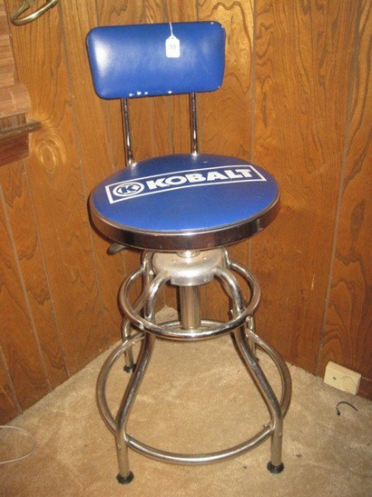 Kobalt Shop Stool w/ Back & Adjustable Seat Height