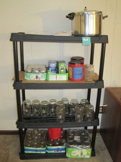 Lot Presto Pressure Canner/Cooker, 16 Quart, Ball Canning Jars 8 oz/Quart Sizes & Plastic Utility