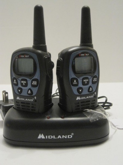 Pair- Midland Extra-Talk Two-Way Radio w/ Charger Base