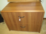 Wood Finish 2 Drawer Hang File Cabinet (some scratches/wear 29