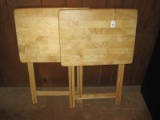 Two Oak TV Folding Trays