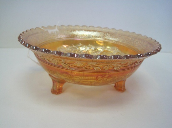 Double Dutch Windmill Marigold Carnival Footed Bowl by Imperial Glass