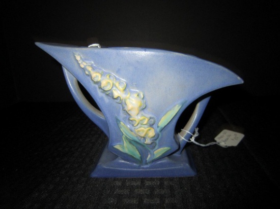 Roseville U.S.A. 165-5 Foxglove Pottery Blue/Pink/Yellow w/ Handles