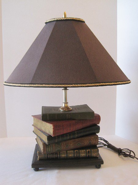 Novelty Stack of Books Lamp on Wooden Base | Proxibid