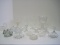 Lot - Crystals/Pressed Glass Candle Holders