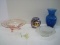 Lot - Cobalt Hand Blown Swirl Pattern Vase 9