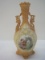 Austria Porcelain Sculptured Vase Grecian Man Serenading Woman w/ Gilded Embellished Trim