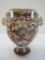 Satsumaware Pottery Vase w/ Foodog Hands, Hand Painted Geisha/Floral Design