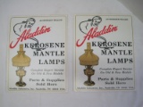 2 Aladdin Authorized Dealer Store Signs Kerosene Mantle Lamps