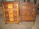 2 Depression Era Style Chest of Drawers on Casters