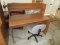 2 Piece Wooden Desk, 1 Shelf w/ Attacked Pencil Sharpener