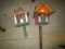 Pair - Wooden Hand Painted Colorful Bird Houses