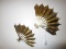 Pair - Metal Fans Wall Art Décor Diamond/Beaded Pattern