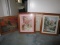 Lot - 4 Prints in Matching Wood Frames, 1 Park/Pond Scene Artist Signed